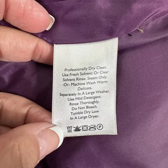 Eddie Bauer Womens Goose Down Puffer Vest Zip Snap Button Pockets Size XS Purple - Picture 11 of 12